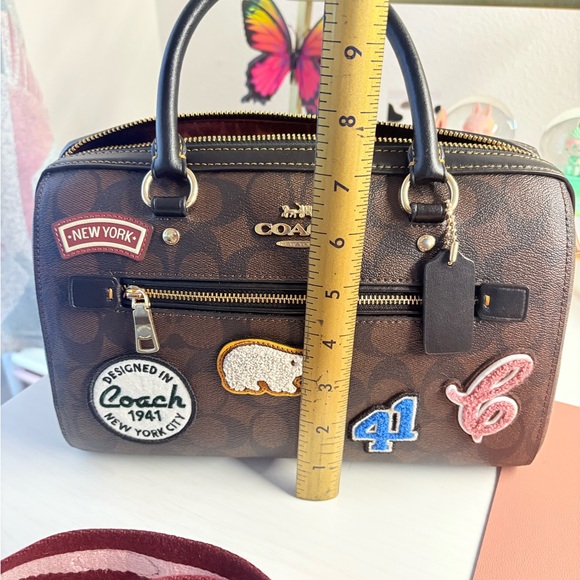 Coach Brown Satchel with Colorful Patches - Picture 3 of 8